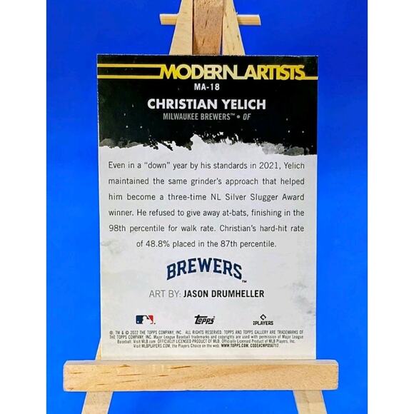 2022 Topps Gallery - Modern Artists Christian Yelich #MA-18 - Picture 2 of 2